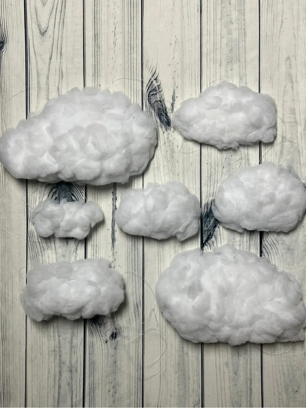Handmade Hanging Cloud Decor Props - Set of 7